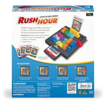 ThinkFun - Rush Hour Gioco | Giochi Da Tavolo per Bambini | 40 Sfide | Bambino e Bambina +8 Anni | Idee Regalo | Giochi Bambini +8 Anni | Rush Hour Regalo Natale