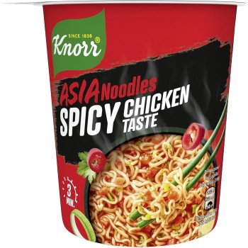 Knorr Noodles Spicy Chicken Taste, Noodles Istantanei, Spicy Chicken Taste, Pronti in 3 Minuti, Spezie Selezionate - 64 gr
