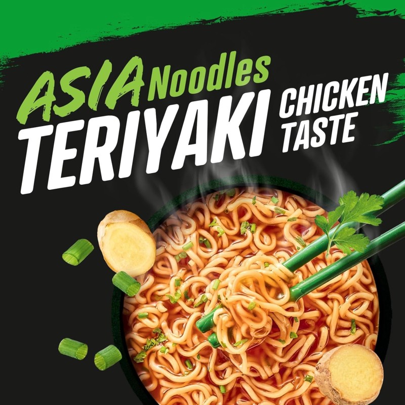 Knorr Noodles Teriyaki Chicken Taste, Noodles Istantanei, Teriyaki Chicken Taste, Pronti in 3 Minuti, Spezie Selezionate - 65 gr - 65 g (Confezione da 1)