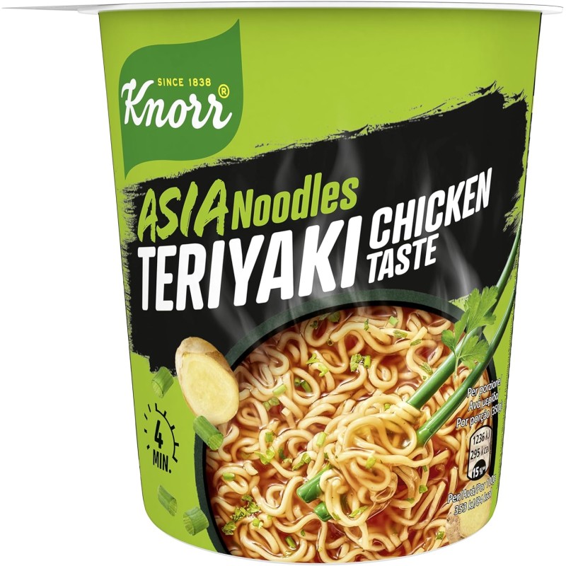 Knorr Noodles Teriyaki Chicken Taste, Noodles Istantanei, Teriyaki Chicken Taste, Pronti in 3 Minuti, Spezie Selezionate - 65 gr - 65 g (Confezione da 1)