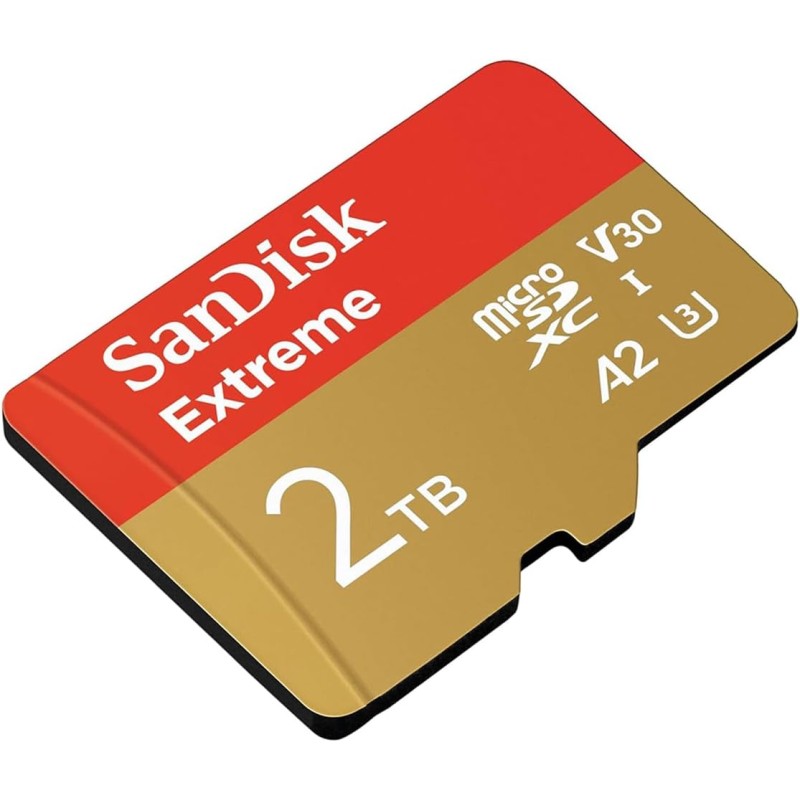 SanDisk Extreme 2TB microSDXC card + SD adapter (For Action Cams, Drones, Smartphones, Speeds up to 240 MB/s, 4K UHD) A2, RescuePRO Deluxe, UHS-I, U3, V30 - 2TB