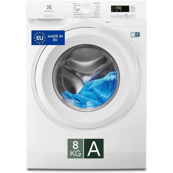 Electrolux Lavatrice a Carica Frontale EW5F8W, 8kg Serie 500 TimeCare, 1151 Giri/min, AutoSense e Partenza Ritardata da Remoto, Programma Hygiene, Cesto GentleCare, 847x596x547mm, Bianco, Classe A - Bianco (1)