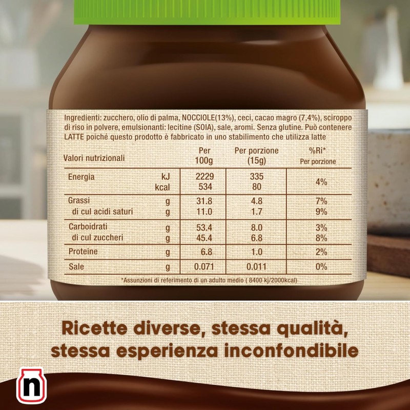 Nutella Plant-Based - Crema Spalmabile alle Nocciole e Cacao, Vegana, Senza Lattosio* e Senza Glutine, Ideale a Colazione per Vegani e Intolleranti al Lattosio, Vasetto da 350 Grammi - 350 gramos