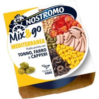 Nostromo Mix&Go Piatto Pronto Mediterraneo 190g – Tonno, Farro e Capperi – Pasto Veloce e Salutare, Ideale per Pranzo On-The-Go Nostromo Mix&Go Piatto Pronto Mediterraneo 190g – Tonno, Farro e Capperi – Pasto Veloce e Salutare, Ideale per Pranzo On-The-Go