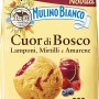 Mulino Bianco Biscotti Frollini Cuor di Bosco, con Lamponi, Mirtilli e Amarene, Colazione Ricca di Gusto, Senza Olio di Palma - 300 g