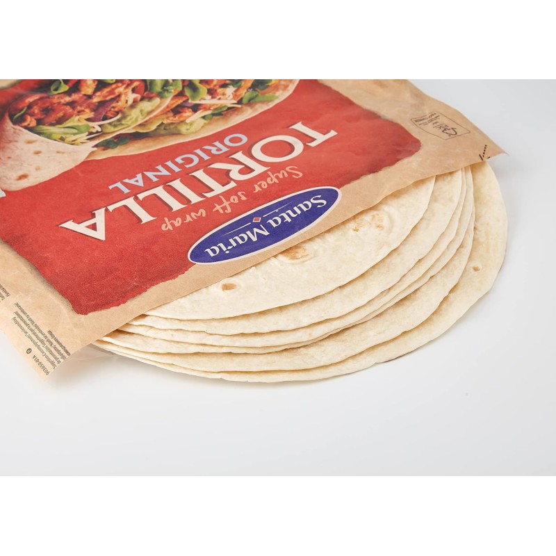 Santa Maria, Maxi Wrap Tortillas Morbide, Pane Basso non Lievitato a Base di Farina di Frumento, 371 g (Confezione da 3)