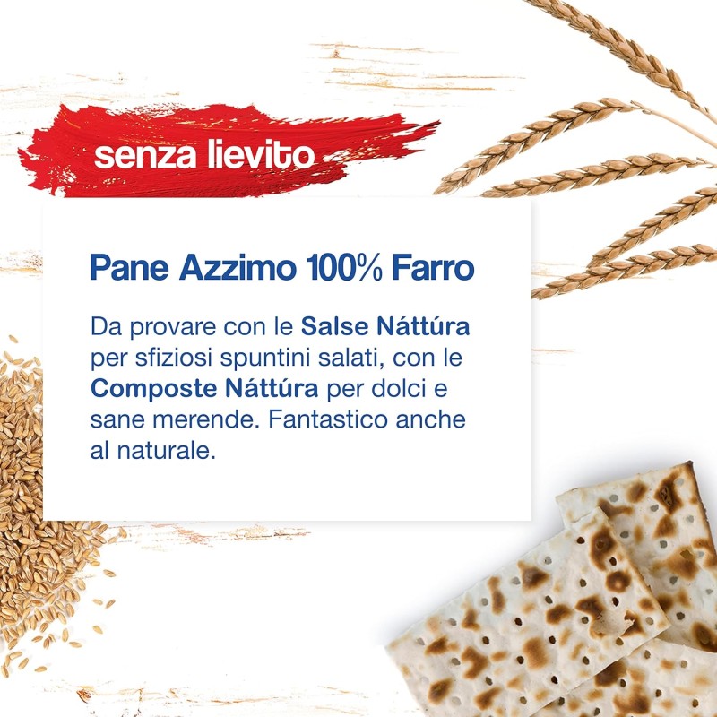 NATTURA Pane Azzimo di Farro, Pane Azzimo Senza Lievito e Senza Sale Aggiunto, 100% Farina di Farro, Fonte di Fibre, 63 Kcal per Sfoglia, Prodotto Vegano, 220 g (Confezione da 3) - Pack of 3 NATTURA Pane Azzimo di Farro, Pane Azzimo Senza Lievito e Senza Sale Aggiunto, 100% Farina di Farro, Fonte di Fibre, 63 Kcal per Sfoglia, Prodotto Vegano, 220 g (Confezione da 3) - Pack of 3