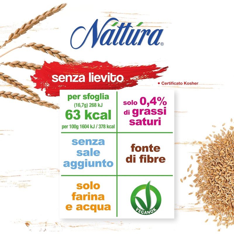 NATTURA Pane Azzimo di Farro, Pane Azzimo Senza Lievito e Senza Sale Aggiunto, 100% Farina di Farro, Fonte di Fibre, 63 Kcal per Sfoglia, Prodotto Vegano, 220 g (Confezione da 3) - Pack of 3 NATTURA Pane Azzimo di Farro, Pane Azzimo Senza Lievito e Senza Sale Aggiunto, 100% Farina di Farro, Fonte di Fibre, 63 Kcal per Sfoglia, Prodotto Vegano, 220 g (Confezione da 3) - Pack of 3