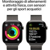 Apple Watch Series 10 GPS + Cellular 46 mm Smartwatch con cassa in titanio color Ardesia e cinturino Sport Loop Ardesia - M/L. Fitness tracker, app ECG, display Retina always-on, Carbon Neutral - cassa 46 mm Ardesia