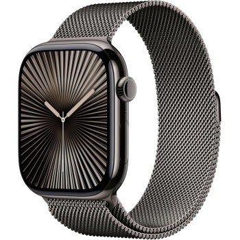 Apple Watch Series 10 GPS + Cellular 46 mm Smartwatch con cassa in titanio color Ardesia e cinturino Sport Loop Ardesia - M/L. Fitness tracker, app ECG, display Retina always-on, Carbon Neutral - cassa 46 mm Ardesia Apple Watch Series 10 GPS + Cellular 46 mm Smartwatch con cassa in titanio color Ardesia e cinturino Sport Loop Ardesia - M/L. Fitness tracker, app ECG, display Retina always-on, Carbon Neutral - cassa 46 mm Ardesia