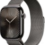 Apple Watch Series 10 GPS + Cellular 46 mm Smartwatch con cassa in titanio color Ardesia e cinturino Sport Loop Ardesia - M/L. Fitness tracker, app ECG, display Retina always-on, Carbon Neutral - cassa 46 mm Ardesia