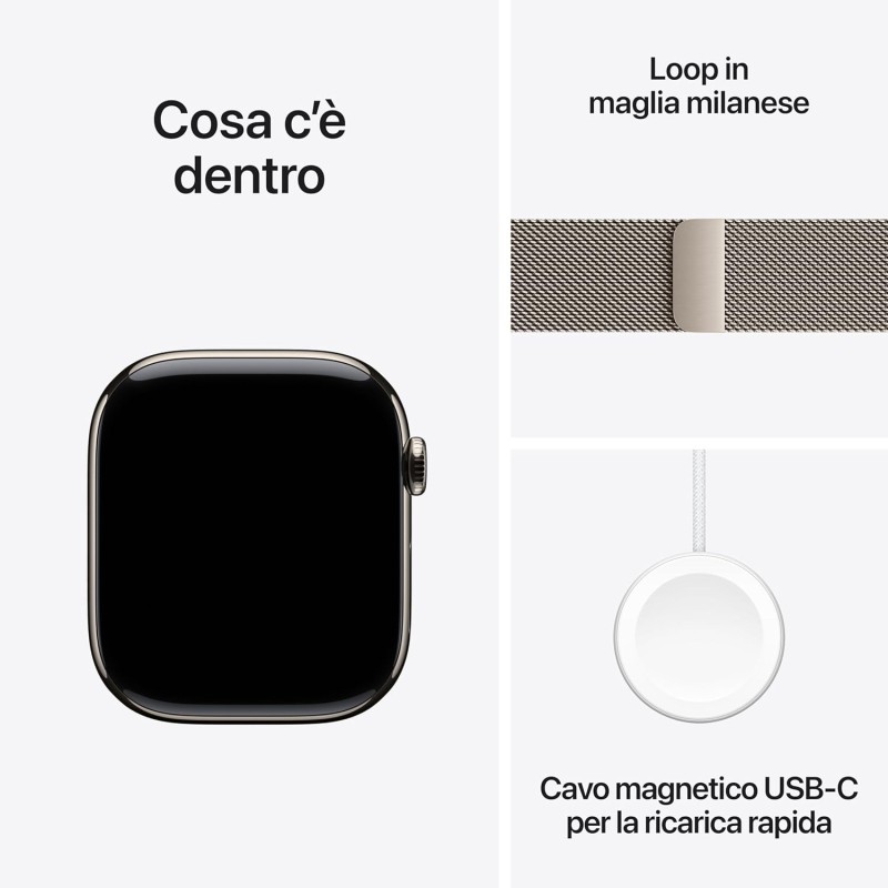 Apple Watch Series 10 GPS + Cellular 46 mm Smartwatch con cassa in titanio color Naturale e cinturino Sport Loop Naturale - M/L. Fitness tracker, app ECG, display Retina always-on, Carbon Neutral - cassa 46 mm Naturale Apple Watch Series 10 GPS + Cellular 46 mm Smartwatch con cassa in titanio color Naturale e cinturino Sport Loop Naturale - M/L. Fitness tracker, app ECG, display Retina always-on, Carbon Neutral - cassa 46 mm Naturale