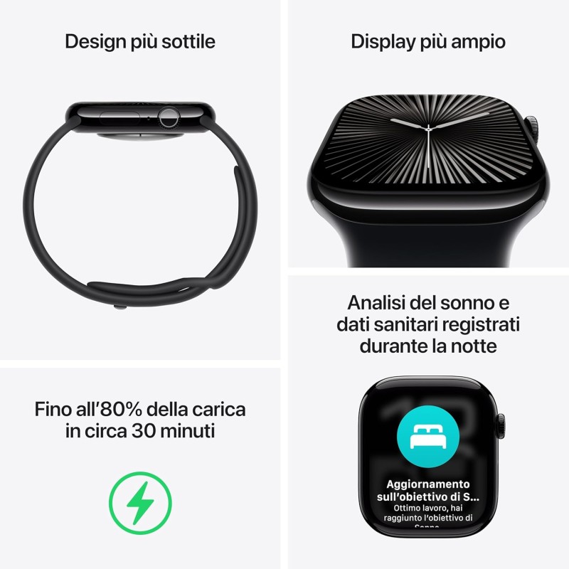 Apple Watch Series 10 GPS + Cellular 46 mm Smartwatch con cassa in titanio color Naturale e cinturino Sport Loop Grigio pietra - S/M. Fitness tracker, app ECG, display Retina always-on, Carbon Neutral - cassa 46 mm Naturale / Ardesia Apple Watch Series 10 GPS + Cellular 46 mm Smartwatch con cassa in titanio color Naturale e cinturino Sport Loop Grigio pietra - S/M. Fitness tracker, app ECG, display Retina always-on, Carbon Neutral - cassa 46 mm Naturale / Ardesia