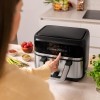 Cecotec Friggitrice ad Aria 9 Litri - Air Fryer Cecofry Dual 9000. 2850W, Dietetica e Digitale, Pannello Tattile, Divisibile in 2, Temperatura Doppia e Regolabile, 6 Modalità, Tecnologia PerfectCook