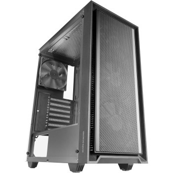 MARSGAMING MC-PMAX, Case Professionale ATX, 4x Ventole FDB 120mm, Pannello Frontale Mesh, Finestra Laterale Vetro Temperato, Semitorre PC Design Doppia Camera, Supporto Raffreddamento Liquido, Nero