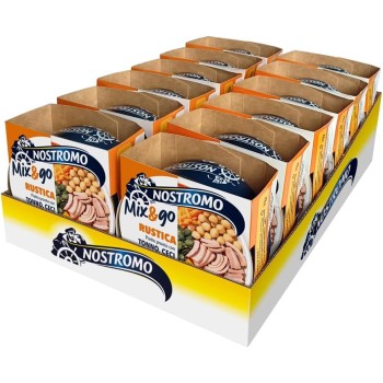 Nostromo - Piatto pronto Mix&Go Rustica con Tonno, Ceci, e Cous Cous. 12 confezioni da 190gr