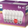Philips LED Classic E27 confezione da 6 lampade (100 W), lampade LED opache con luce bianca calda, lampade a risparmio energetico con lunga durata