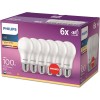 Philips LED Classic E27 confezione da 6 lampade (100 W), lampade LED opache con luce bianca calda, lampade a risparmio energetico con lunga durata