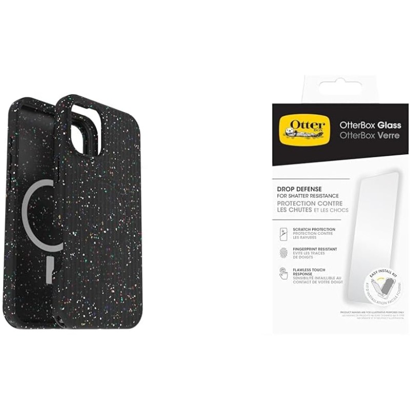 OtterBox Cover per iPhone 16 Plus Symmetry Series Core MagSafe, resistente a shock e cadute, ultra sottile, protettiva, Nero con Protector de pantalla Premium - iPhone 16 Plus Nero OtterBox Cover per iPhone 16 Plus Symmetry Series Core MagSafe, resistente a shock e cadute, ultra sottile, protettiva, Nero con Protector de pantalla Premium - iPhone 16 Plus Nero
