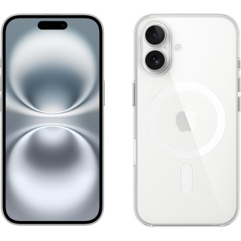 Apple iPhone 16 128 GB - Bianco + Custodia MagSafe trasparente - 128 GB Bianco Apple iPhone 16 128 GB - Bianco + Custodia MagSafe trasparente - 128 GB Bianco