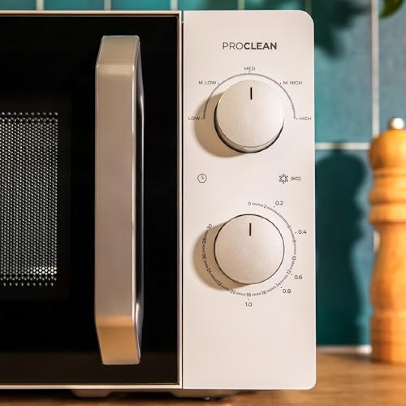 Cecotec Forni a Microonde Combinati con Grill Proclean 2010 Inverter White. 700W, Capacità 19 Litri, 5 Livelli di Potenza, Piatto Girevole da 245 mm, Timer fino a 30 Minuti e Avvisatore Acustico. - Bianco
