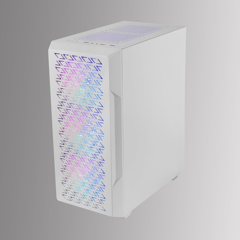 MARSGAMING MC-GEO, Case Gaming ATX, 4x Ventole FRGB Rainbow 12cm, Pannello Frontale Mesh Geometrico, Finestra Laterale Vetro Temperato, Semitorre Doppia Camera, Supporto Raffreddamento Liquido, Bianco MARSGAMING MC-GEO, Case Gaming ATX, 4x Ventole FRGB Rainbow 12cm, Pannello Frontale Mesh Geometrico, Finestra Laterale Vetro Temperato, Semitorre Doppia Camera, Supporto Raffreddamento Liquido, Bianco
