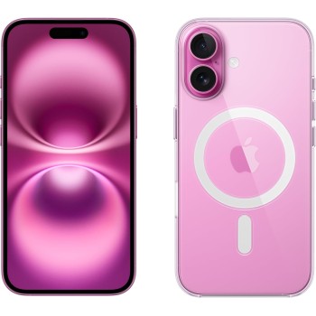 Apple iPhone 16 256 GB - Rosa + Custodia MagSafe trasparente - 256 GB Rosa Apple iPhone 16 256 GB - Rosa + Custodia MagSafe trasparente - 256 GB Rosa