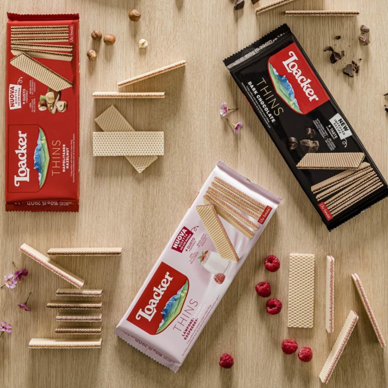 Loacker - Wafer Thins Fondente - Wafer Sottile e Fragrante con due Strati di Cialde Farcite con uno Strato di Crema al Cioccolato Fondente – Colazione - Merenda e Snack - 1 Confezione da 750g Loacker - Wafer Thins Fondente - Wafer Sottile e Fragrante con due Strati di Cialde Farcite con uno Strato di Crema al Cioccolato Fondente – Colazione - Merenda e Snack - 1 Confezione da 750g