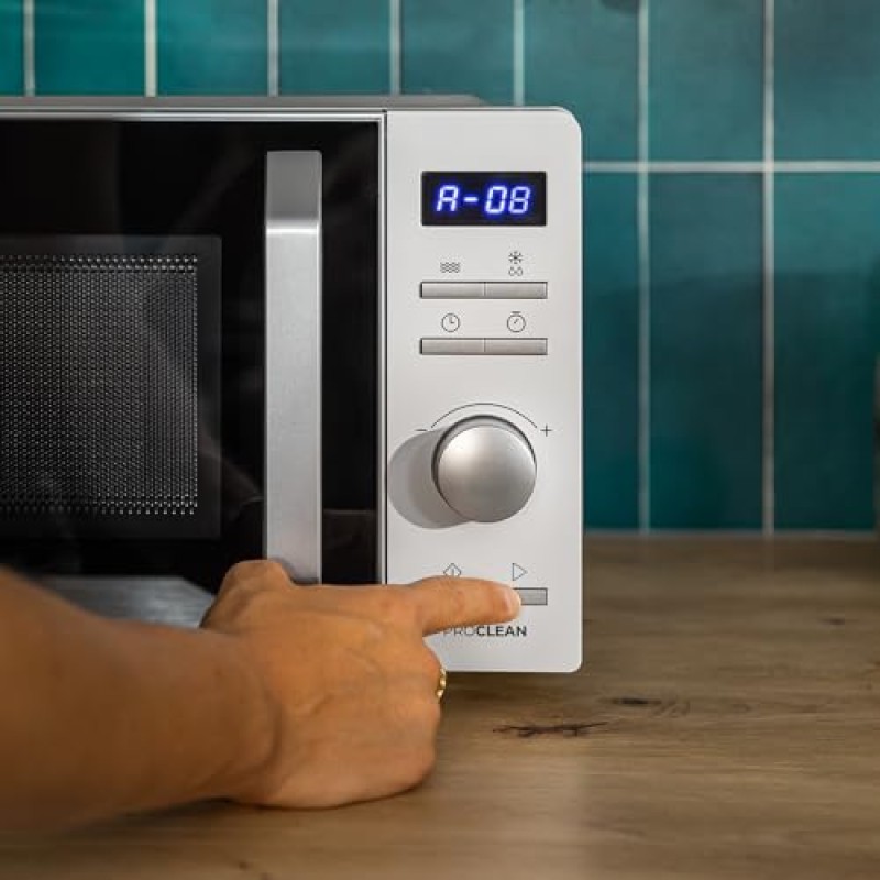 Cecotec Forno a Microonde Proclean 5010 Inverter White. 700W, Capacità 19 Litri, 5 Livelli di Potenza, Piatto Girevole da 245 mm, Timer 30 Min, 8 Programmi e Avvisatore Acustico - Bianco