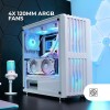 MARSGAMING MC-VAULT, Case Gaming ATX, 4x Ventole ARGB 120mm, Pannello Frontale Mesh con Design Verticale, Finestra Laterale Vetro Temperato, 3x Slot PCI Verticali, Semitorre PC Professionale, Bianco MARSGAMING MC-VAULT, Case Gaming ATX, 4x Ventole ARGB 120mm, Pannello Frontale Mesh con Design Verticale, Finestra Laterale Vetro Temperato, 3x Slot PCI Verticali, Semitorre PC Professionale, Bianco