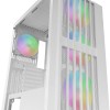 MARSGAMING MC-VAULT, Case Gaming ATX, 4x Ventole ARGB 120mm, Pannello Frontale Mesh con Design Verticale, Finestra Laterale Vetro Temperato, 3x Slot PCI Verticali, Semitorre PC Professionale, Bianco