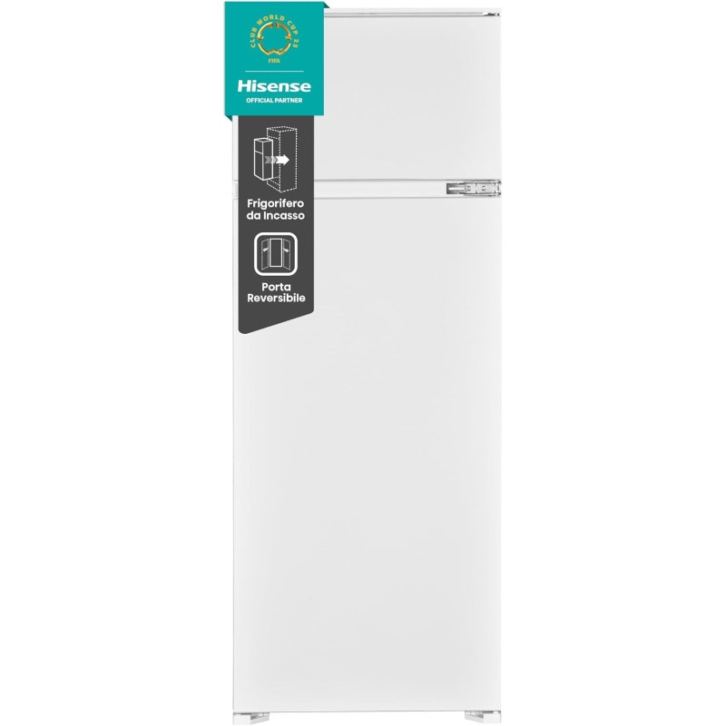 Hisense RI1P205NEWE Frigorifero Combinato Incasso 205 Litri, Statico, 1 cassetto, Porte reversibili, LED, Classe E, Bianco - 205 litri Hisense RI1P205NEWE Frigorifero Combinato Incasso 205 Litri, Statico, 1 cassetto, Porte reversibili, LED, Classe E, Bianco - 205 litri