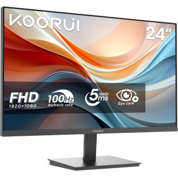 KOORUI E2412F Monitor PC 24 pollici, Full HD VA 100HZ, 5ms, 1920x1080, Schermo PC HDMI1.4 e VGA, VESA 100x100 mm, Adaptive Sync, Inclinazione Regolabile, Pannello ultra Sottile - 24 Pollici KOORUI E2412F Monitor PC 24 pollici, Full HD VA 100HZ, 5ms, 1920x1080, Schermo PC HDMI1.4 e VGA, VESA 100x100 mm, Adaptive Sync, Inclinazione Regolabile, Pannello ultra Sottile - 24 Pollici