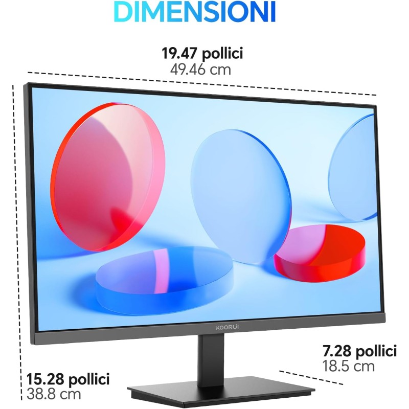 KOORUI E2212F Monitor PC 21.45 pollici, Full HD VA 100HZ, 5ms, 1920x1080, Schermo PC HDMI1.4 e VGA, VESA 100x100 mm, Inclinazione Regolabile, Pannello ultra Sottile - 21.45 Pollici KOORUI E2212F Monitor PC 21.45 pollici, Full HD VA 100HZ, 5ms, 1920x1080, Schermo PC HDMI1.4 e VGA, VESA 100x100 mm, Inclinazione Regolabile, Pannello ultra Sottile - 21.45 Pollici