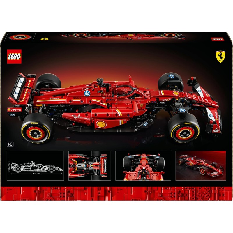 LEGO Technic 42207 F1 Ferrari SF-24 1:8 Scale Formula 1 Collectible Car Model with V6 Engine, Gearbox, Steering and DRS, Gift Idea for Adults, Men and Women Motorsport Fan LEGO Technic 42207 F1 Ferrari SF-24 1:8 Scale Formula 1 Collectible Car Model with V6 Engine, Gearbox, Steering and DRS, Gift Idea for Adults, Men and Women Motorsport Fan