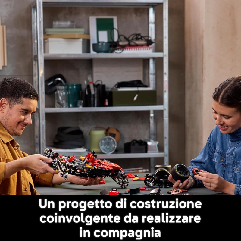 LEGO Technic 42207 F1 Ferrari SF-24 1:8 Scale Formula 1 Collectible Car Model with V6 Engine, Gearbox, Steering and DRS, Gift Idea for Adults, Men and Women Motorsport Fan LEGO Technic 42207 F1 Ferrari SF-24 1:8 Scale Formula 1 Collectible Car Model with V6 Engine, Gearbox, Steering and DRS, Gift Idea for Adults, Men and Women Motorsport Fan