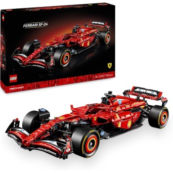 LEGO Technic 42207 F1 Ferrari SF-24 1:8 Scale Formula 1 Collectible Car Model with V6 Engine, Gearbox, Steering and DRS, Gift Idea for Adults, Men and Women Motorsport Fan