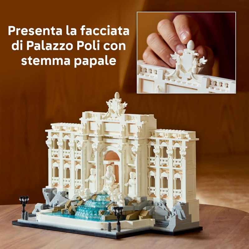 LEGO Architecture Fontana di Trevi - Model Kit of Baroque Monuments with Facade of Palazzo Poli and Sculptures - DIY for Adults Collectible - Gift for Men or Women Lovers of History - 21062
