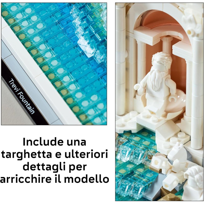 LEGO Architecture Fontana di Trevi - Model Kit of Baroque Monuments with Facade of Palazzo Poli and Sculptures - DIY for Adults Collectible - Gift for Men or Women Lovers of History - 21062
