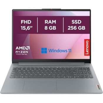 Lenovo IdeaPad Slim 3 Notebook 15,6” FHD (1920x1080), AMD Ryzen 3 7320U, RAM 8GB, 256GB SSD M.2, Grafica Integrata AMD Radeon 610M, WiFi 6, Windows 11 - Arctic Grey - RAM 8GB | 256GB SSD | Grey