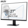 MSI PRO MP273U Monitor da ufficio da 27" UHD IPS 3840 x 2160, PIP/PBP, Ampia gamma di colori, Schermo Eye-Friendly, Altoparlanti integrati, Regolabile in inclinazione - HDMI 2.0b, DP (1.4a), Nero - 27" Nero MSI PRO MP273U Monitor da ufficio da 27" UHD IPS 3840 x 2160, PIP/PBP, Ampia gamma di colori, Schermo Eye-Friendly, Altoparlanti integrati, Regolabile in inclinazione - HDMI 2.0b, DP (1.4a), Nero - 27" Nero