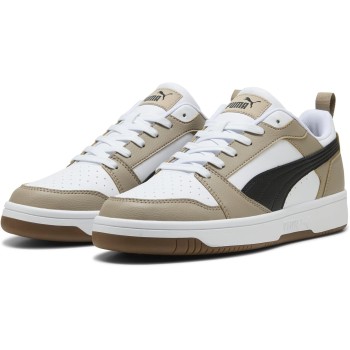PUMA Rebound V6 Low SneakerUnisex - Adulto - 40.5 EU Puma White Puma Black Ice Coffee