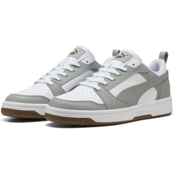 PUMA Rebound V6 Low SneakerUnisex - Adulto - 37.5 EU Puma White Gray Echo Puma Black