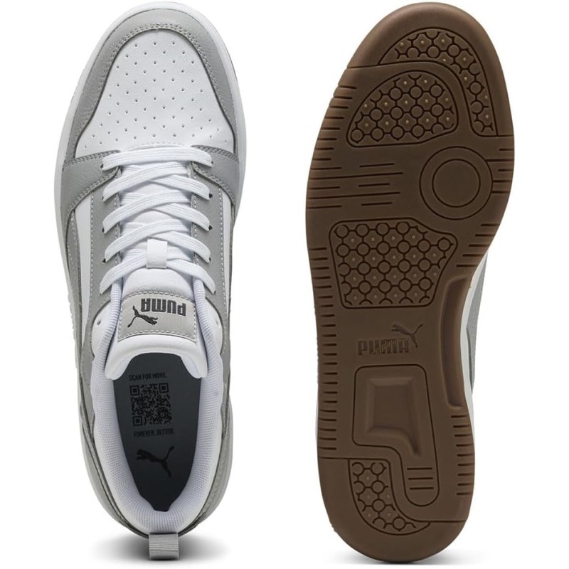 PUMA Rebound V6 Low SneakerUnisex - Adulto - 37.5 EU Puma White Gray Echo Puma Black PUMA Rebound V6 Low SneakerUnisex - Adulto - 37.5 EU Puma White Gray Echo Puma Black