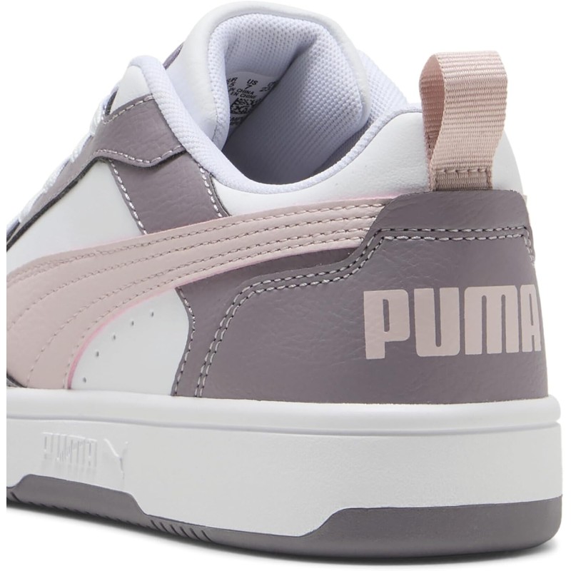 PUMA Rebound V6 Low SneakerUnisex - Adulto - 45 EU Puma White Mauve Mist Plum Jam