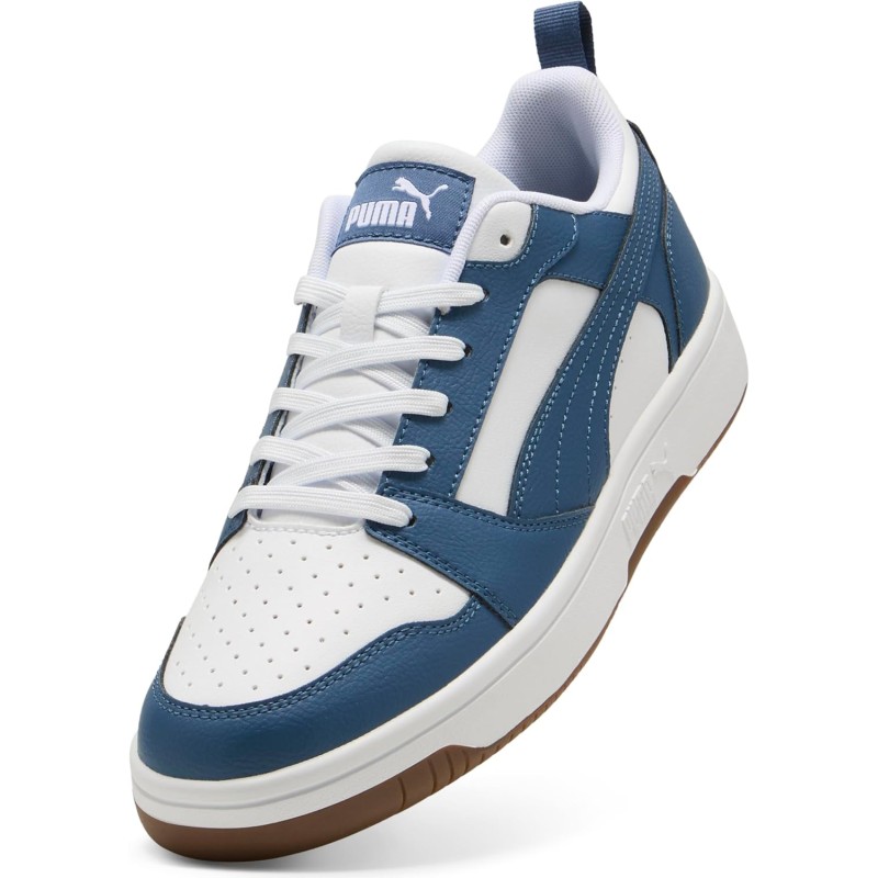 PUMA Rebound V6 Low SneakerUnisex - Adulto - 37 EU Puma White Dark Indigo Gum PUMA Rebound V6 Low SneakerUnisex - Adulto - 37 EU Puma White Dark Indigo Gum