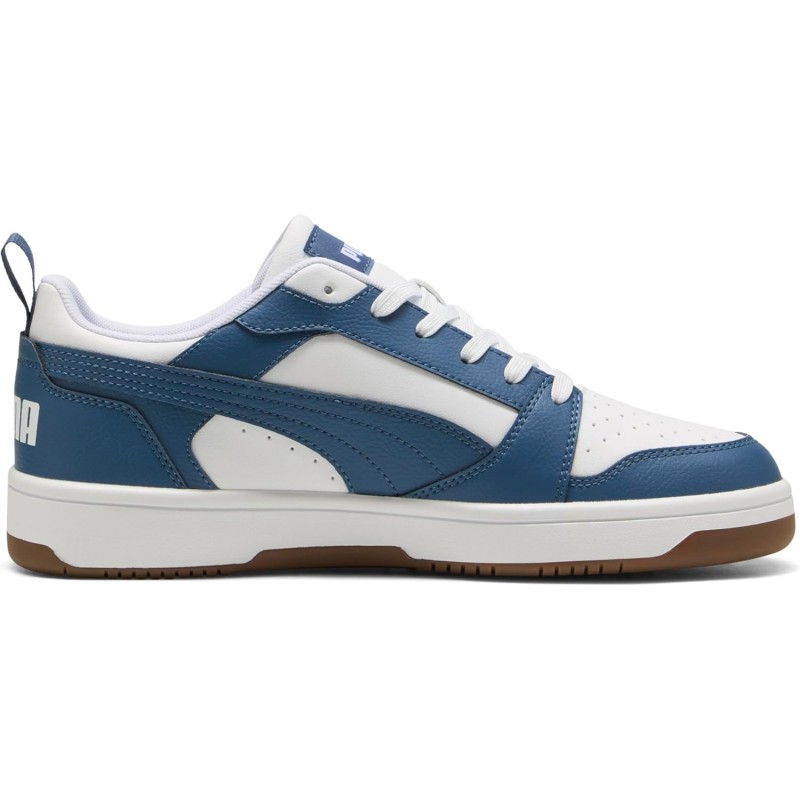 PUMA Rebound V6 Low SneakerUnisex - Adulto - 44.5 EU Puma White Dark Indigo Gum