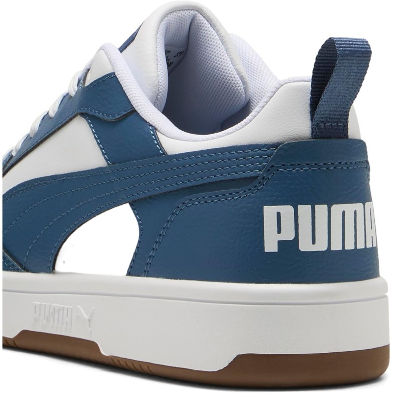 PUMA Rebound V6 Low SneakerUnisex - Adulto - 44.5 EU Puma White Dark Indigo Gum