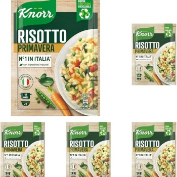 Knorr Risotto Primavera, Risotto Pronto con Ingredienti Naturali, 100% Riso Italiano e Chicci al Dente, Preparazione in Pentola o al Microonde, 175g, 2 Porzioni (Confezione da 5) - 175 g (Confezione da 5)