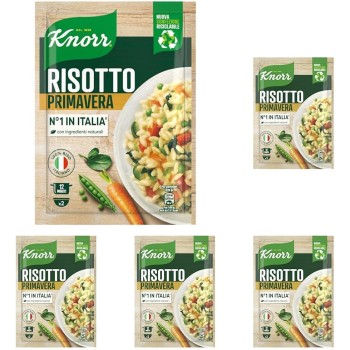 Knorr Risotto Primavera, Risotto Pronto con Ingredienti Naturali, 100% Riso Italiano e Chicci al Dente, Preparazione in Pentola o al Microonde, 175g, 2 Porzioni (Confezione da 5) - 175 g (Confezione da 5)
